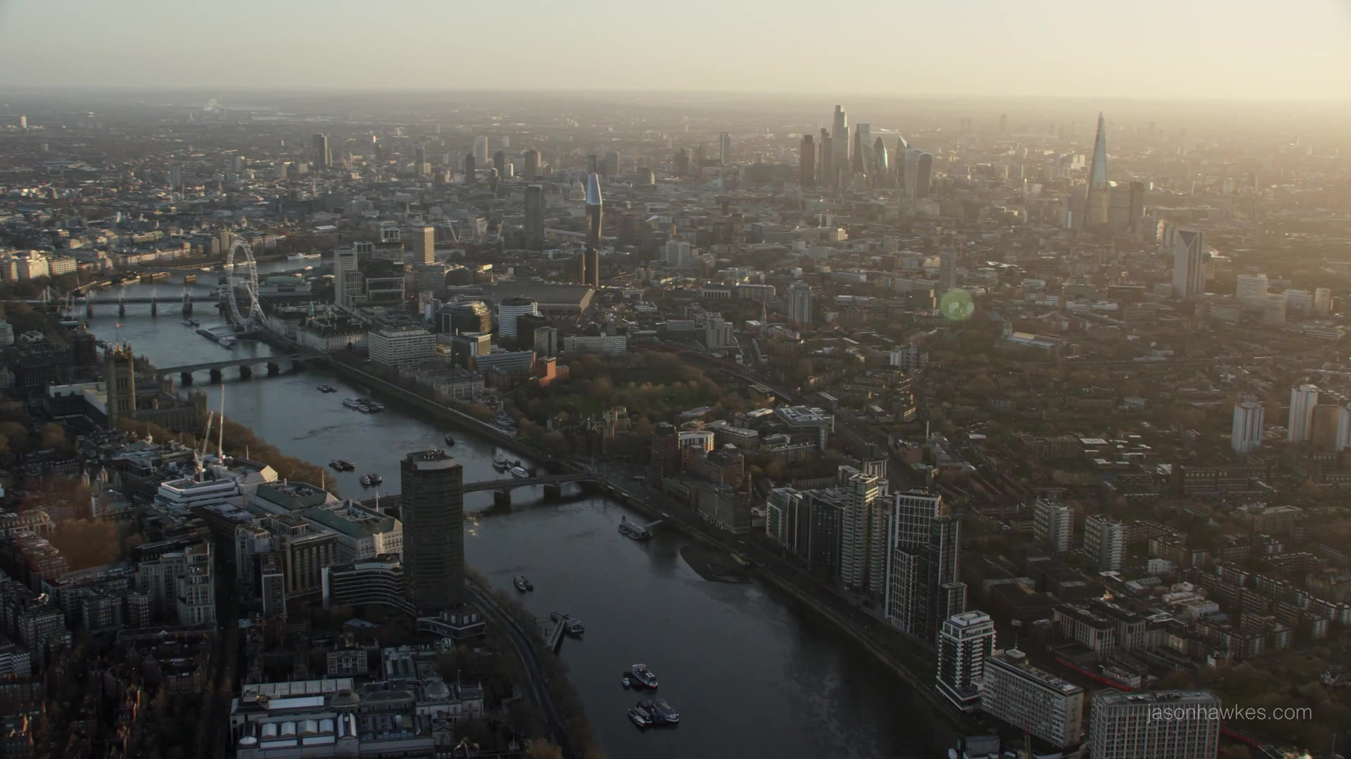 London skyline at dusk